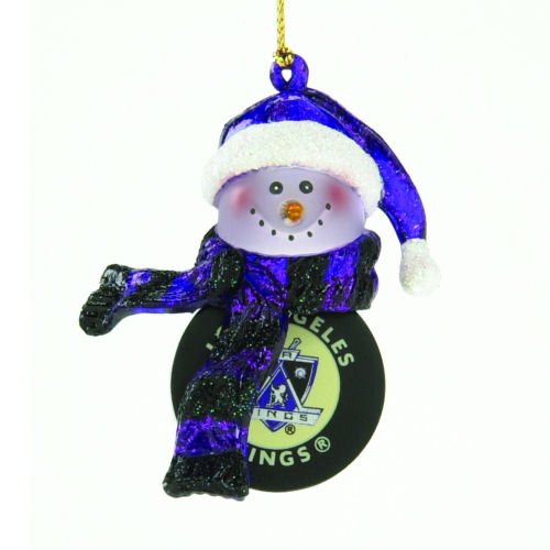Pack of 4 NHL Los Angeles Kings Hockey Snowmen with Scarf Christmas Ornaments