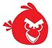 Angry Birds - Filled Version - Decal / Sticker - Size: 4.8 x 4.5 inches - Color: Red