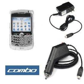 Transparent Clear Crystal Snap-on Cover Case + Car Charger + Home Charger for RIM Blackberry 8330 8310 8320 8300 Curve Smartphone