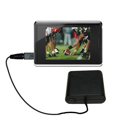 Portable Emergency AA Battery Charge Extender for the FLO TV PTV 350 Personal Television - uses Gomadic TipExchange Technology