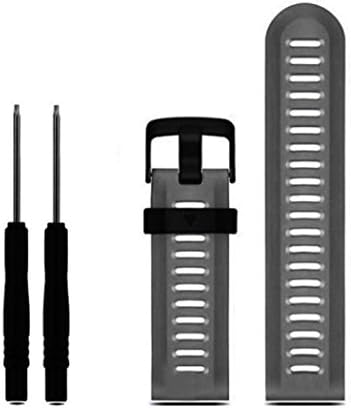 Garmin Fenix 3 HR Band, Feier(TM) Soft Silicone Strap Replacement Watch Band With Tools For Garmin Fenix 3 HR (Gray)