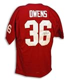 Autographed Steve Owens Red Throwback OU Jersey with Heisman '69 Inscription