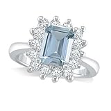 Aquamarine and Diamond Ring