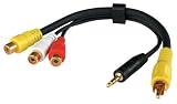Lindy AV Adapter Cable - Video / audio adapter - composite video / audio - RCA (F) - mini-phone stereo 3.5 mm , RCA (M) - 4 in