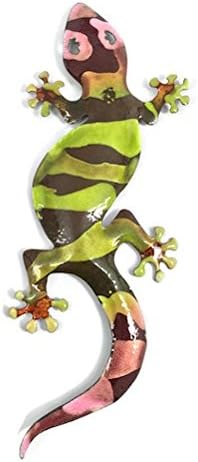 Bovano Enamel Wall Art Home Decor Large Lime Green Gecko