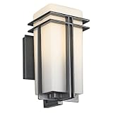 Kichler Lighting 49200BK Tremillo 12-Inch Light Outdoor Wall Lantern, Black with Satin-Etched Cased Opal Glass 41Y73AZm0OL. SL160 Kichler Lighting 49250AGZ LED Takil 10 1/2 Inch Light Outdoor LED Wall Lantern, Aged Bronze