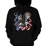  Bald Eagle American Flag Mens Sweatshirt, USA Colors And Eagle Design Pullover Hoodie