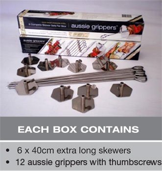 Aussie Grippers - The Ultimate BBQ Skewer Set