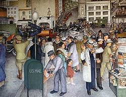 At San Francisco's Coit Tower, 'California Life' WPA Fresco - Memorable 16"x20" Photographic Print by Carol M. Highsmith