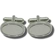 Geoffrey Beene polished nickel finish with diamond cut edge oval cufflinks Geoffrey Beene polished nickel finish with diamond cut edge oval cufflinks