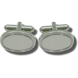 Geoffrey Beene polished nickel finish with diamond cut edge oval cufflinks