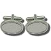Geoffrey Beene polished nickel finish with diamond cut edge oval cufflinks