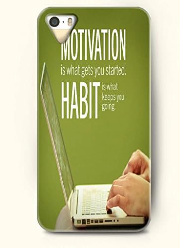 iPhone 5 5S Case OOFIT Phone Hard Case ** NEW ** Case with Design Motivation Is What Gets You Started Habit Is What Keeps You Going Jim Rohn,- Proverbs Of Life - Case for Apple iPhone 5/5s