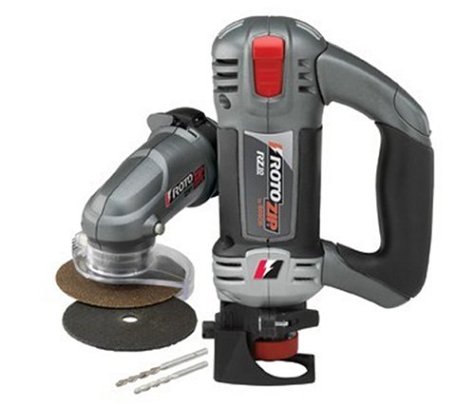 RotoZip RZ10-2100 Pro Cutoff 5.5 Amp 15,000 to 30,000 RPM Variable Speed Spiral Saw with 3 Jaw Chuck, Zipmate, 2 Zipmate Wheels and 2 Guidepoint Bits