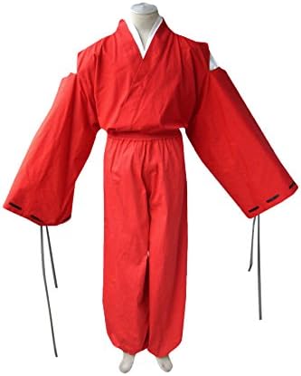 Sunriseling Anime Inuyasha Costume Boys Red Off-the-shoulder Kimono