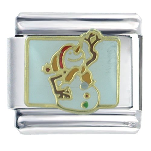 Snowman Posing Christmas Italian Charms Bracelet Link