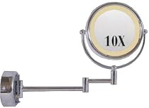 Rucci Chrome Wall-Mounted Lighted Mirror 7.5DIA - 15L 1X/ 10X