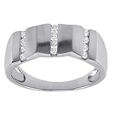 10k White Gold Diamond Mens Ring (1 4 cttw, H-I Color, I3 Clarity)