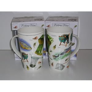 Great Gift Idea Fishing Mug - Fine China Fly Fishing Latte Mug