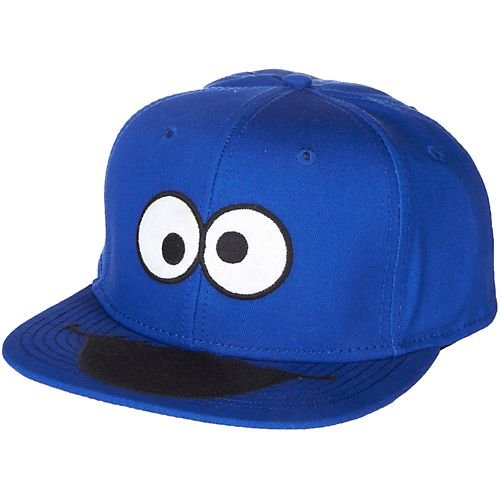 Sesame Street Cookie Monster Big Face Mens Blue Snapback
