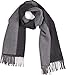Contrast Scarf in 100% Pure Baby Alpaca for Men and Women - A Great Gift Idea in Many Colors (Charcoal Gray)