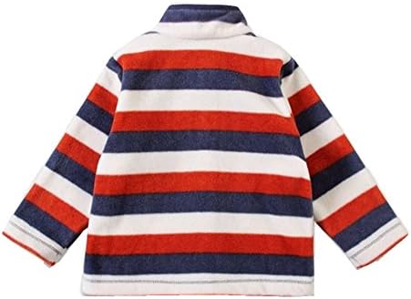 Lovage Infant Toddlers Long Sleeve Stripe Zipper Fleece Jacket (12-18M, Orange)