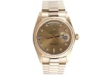 Rolex Mens Yellow Gold President Champagne Dial Fluted Bezel