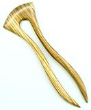 6 inch Hair Fork Ursula Style Natural Zebrawood