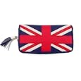 Ladies Stylish Faux Leather Red & Blue Wallet with Union Jack Design'