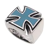 Sterling Silver & Turquoise Iron Cross Ring