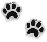 Paw Print Post Sterling Silver Earrings