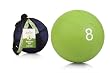 8 lb Agile Green Rubberized Medicine Ball in Form Fitted Black Mesh Ball Bag