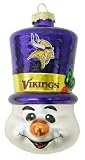 Minnesota Vikings NFL Top Hat Snowman Glass Ornament