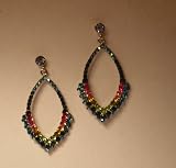 Multi Color Crystal Oval Earrings
