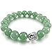 Men,Women's 10mm 12mm Alloy Bracelet Link Wrist Aventurine Green Silver Buddha Mala Energy Stone Gemstone Beads