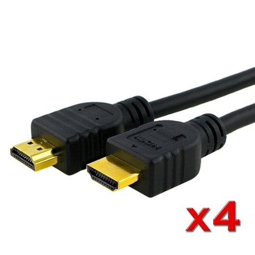 4 X 6Ft Premium High Speed Hdmi Cable With Gold Plated Nylon Insulated - 1080P