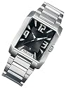 Police - PM11682N - Montre Homme Acier - Quartz Analogique - Rectangle - Cadran Noir - Bracelet Acier