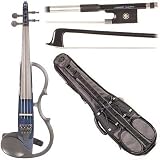 Yamaha SV-130 Concert Select Silent Electric Blue 4/4 Violin Outfit including a Johnson String Young Artist Carbon Composite Bow & Yamaha Gray Gig Bag
