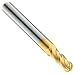 Precision Twist EB3304G Solid Carbide End Mill, TiN Coated, 4 Flute, Ball End