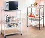 Black 3-Shelf Mobile Kitchen Microwave Cart with Basket