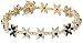 18k Yellow Gold Plated Sterling Silver Sapphire and Diamond Accent Flower Bracelet, 7.25