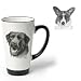 Porcelain Funnel Cup with Welsh Corgi Cardigan (6 inch, Black and white)