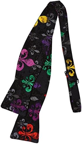 Handmade Self-tie Bow Tie - Mardi Gras Design Fleur De Lis Cotton Bow Tie - Infants to Adult Sizing - Crafted in the USA