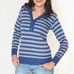Striped Full Sleeve T Shirt | Color Red | Sizes M