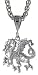 Sterling Silver 1 (25 mm) Small Diamond Cut Dragon Pendant