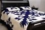 100% Cotton Fine Quality Needle Point Stitched Hawaiian Quilt (K) (NAVY) (Y26)