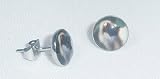 The Stainless Steel Jewellery Shop - 8mm Stainless Steel Stud Earrings(Pair) - Duchess the Afghan Hound - (will not fade/tarnish) - Includes gift Bag