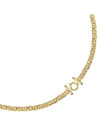 14 Karat 7.25" Yellow Gold Shiny Byzantine Fancy Bracelet With Spring Ring Clasp