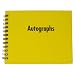 YELLOW WIRO BOUND AUTOGRAPH BOOK HARD BACK 115 x 146mm