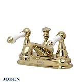 【JODEN】ラバトリーレバーCL（ブラス）　洗面用3ホール（4インチ）2レバー混合栓 クラシック水栓 4PLVG